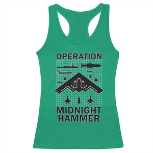 Operation Midnight Hammer Military Racerback Tank Top Tactical Warfare Jets Bombers TS02 Irish Green Print Your Wear