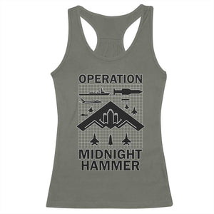 Operation Midnight Hammer Military Racerback Tank Top Tactical Warfare Jets Bombers TS02 Military Green Print Your Wear
