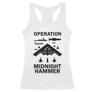 Operation Midnight Hammer Military Racerback Tank Top Tactical Warfare Jets Bombers TS02 White Print Your Wear