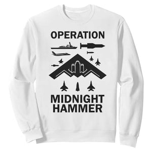 Operation Midnight Hammer Military Sweatshirt Tactical Warfare Jets Bombers TS02 White Print Your Wear