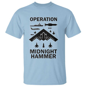 Operation Midnight Hammer Military T Shirt Tactical Warfare Jets Bombers TS02 Light Blue Print Your Wear