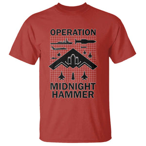 Operation Midnight Hammer Military T Shirt Tactical Warfare Jets Bombers TS02 Red Print Your Wear