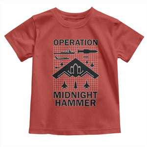 Operation Midnight Hammer Military Toddler T Shirt Tactical Warfare Jets Bombers TS02 Red Print Your Wear