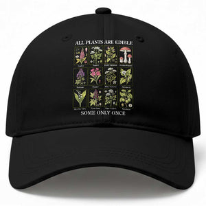 Vintage Botanical Poison Chart Graphic Baseball Cap All Plants Are Edible Some Only Once