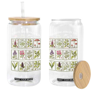 Vintage Botanical Poison Chart Graphic Glass Can All Plants Are Edible Some Only Once
