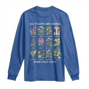 Vintage Botanical Poison Chart Graphic Long Sleeve Shirt All Plants Are Edible Some Only Once