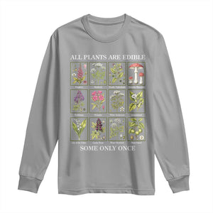 Vintage Botanical Poison Chart Graphic Long Sleeve Shirt All Plants Are Edible Some Only Once
