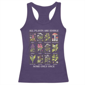 Vintage Botanical Poison Chart Graphic Racerback Tank Top All Plants Are Edible Some Only Once