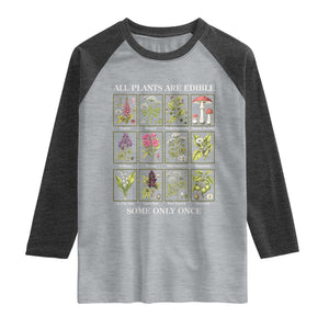 Vintage Botanical Poison Chart Graphic Raglan Shirt All Plants Are Edible Some Only Once