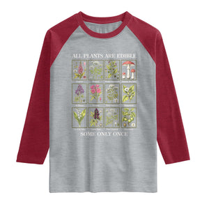 Vintage Botanical Poison Chart Graphic Raglan Shirt All Plants Are Edible Some Only Once