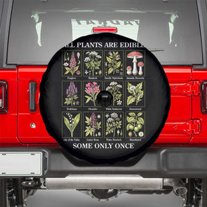 Vintage Botanical Poison Chart Graphic Spare Tire Cover All Plants Are Edible Some Only Once