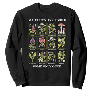Vintage Botanical Poison Chart Graphic Sweatshirt All Plants Are Edible Some Only Once