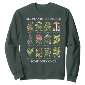 Vintage Botanical Poison Chart Graphic Sweatshirt All Plants Are Edible Some Only Once