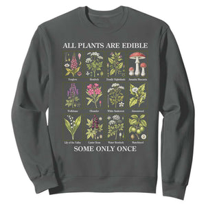 Vintage Botanical Poison Chart Graphic Sweatshirt All Plants Are Edible Some Only Once