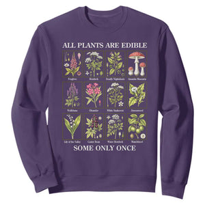 Vintage Botanical Poison Chart Graphic Sweatshirt All Plants Are Edible Some Only Once
