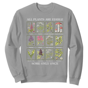Vintage Botanical Poison Chart Graphic Sweatshirt All Plants Are Edible Some Only Once