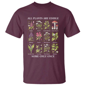 Vintage Botanical Poison Chart Graphic T Shirt All Plants Are Edible Some Only Once