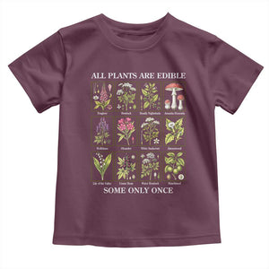 Vintage Botanical Poison Chart Graphic Toddler T Shirt All Plants Are Edible Some Only Once