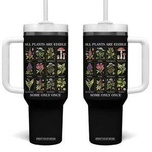 Vintage Botanical Poison Chart Graphic Tumbler With Handle All Plants Are Edible Some Only Once