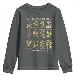 Vintage Botanical Poison Chart Graphic Youth Sweatshirt All Plants Are Edible Some Only Once
