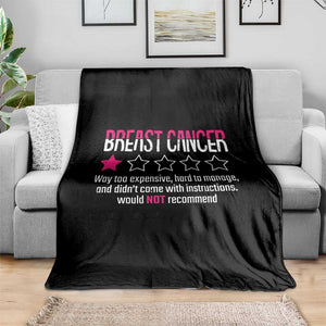 Funny Breast Cancer One Star Review Throw Blanket Would Not Recommend Breast Cancer Warrior