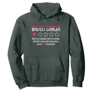 Funny Breast Cancer One Star Review Hoodie Would Not Recommend Breast Cancer Warrior
