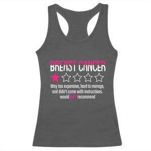 Funny Breast Cancer One Star Review Racerback Tank Top Would Not Recommend Breast Cancer Warrior