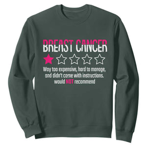 Funny Breast Cancer One Star Review Sweatshirt Would Not Recommend Breast Cancer Warrior