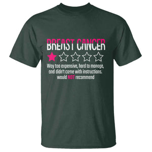 Funny Breast Cancer One Star Review T Shirt Would Not Recommend Breast Cancer Warrior