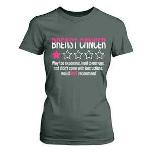 Funny Breast Cancer One Star Review T Shirt For Women Would Not Recommend Breast Cancer Warrior
