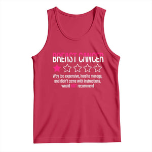 Funny Breast Cancer One Star Review Tank Top Would Not Recommend Breast Cancer Warrior
