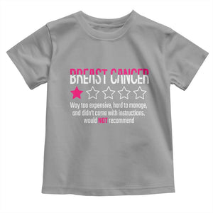 Funny Breast Cancer One Star Review Toddler T Shirt Would Not Recommend Breast Cancer Warrior