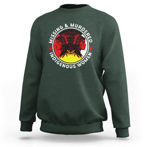 Indigenous Women Sweatshirt MMIW Awareness Missing & Murdered TS02 Dark Forest Green Printyourwear