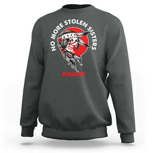 Indigenous Women MMIW Awareness Sweatshirt No More Stolen Sisters TS02 Dark Heather Printyourwear