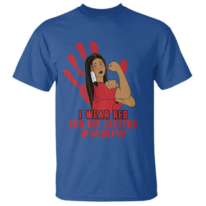 Native American Indigenous MMIW Awareness T Shirt I Wear Red For My Sisters TS02 Royal Blue Printyourwear