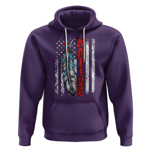 Native American Hoodie Indigenous American Indian Feather US Flag TS02 Purple Printyourwear