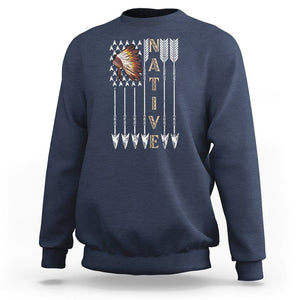 Native American Sweatshirt Indigenous American Indian Feather Headdress TS02 Navy Printyourwear