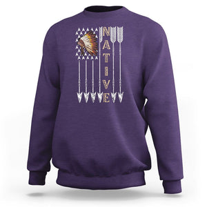 Native American Sweatshirt Indigenous American Indian Feather Headdress TS02 Purple Printyourwear