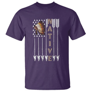 Native American T Shirt Indigenous American Indian Feather Headdress TS02 Purple Printyourwear