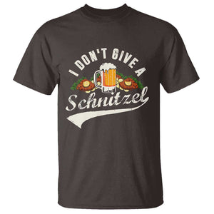 Funny Oktoberfest Drinking T Shirt I Don't Give a Schnitzel German Beer Festival TS02 Dark Chocolate Print Your Wear