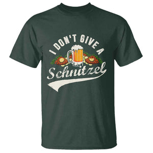 Funny Oktoberfest Drinking T Shirt I Don't Give a Schnitzel German Beer Festival TS02 Dark Forest Green Print Your Wear
