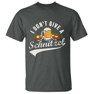 Funny Oktoberfest Drinking T Shirt I Don't Give a Schnitzel German Beer Festival TS02 Dark Heather Print Your Wear