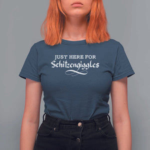 Funny Oktoberfest T Shirt For Women Here for Schitzengiggles Group Bachelor Party TS02 Navy Print Your Wear
