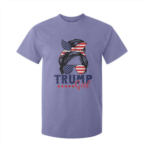 Trump Girl T Shirt For Kid Messy Bun Support Trump 2024 Election American Flag TS02 Violet Print Your Wear
