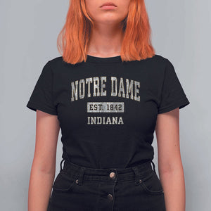 Classic Notre Dame Indiana T Shirt For Women Est 1842 IN Retro Vintage Varsity TS02 Black Print Your Wear