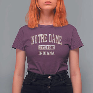 Classic Notre Dame Indiana T Shirt For Women Est 1842 IN Retro Vintage Varsity TS02 Maroon Print Your Wear