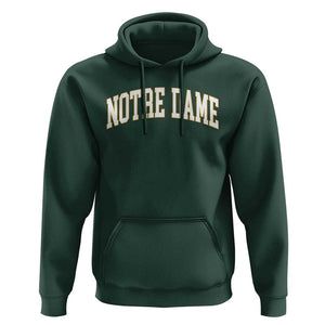 Classic Notre Dame Indiana Hoodie Retro Vintage Varsity Throwback Design TS02 Dark Forest Green Print Your Wear