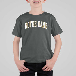 Classic Notre Dame Indiana T Shirt For Kid Retro Vintage Varsity Throwback Design TS02 Dark Heather Print Your Wear