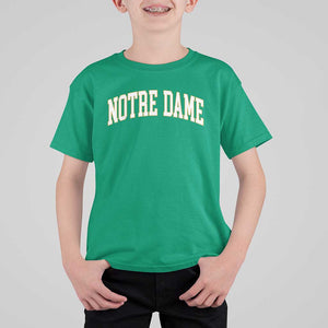 Classic Notre Dame Indiana T Shirt For Kid Retro Vintage Varsity Throwback Design TS02 Irish Green Print Your Wear