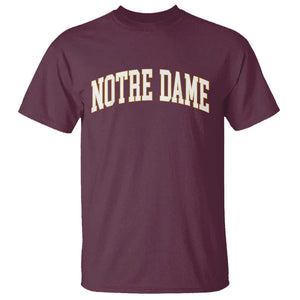 Classic Notre Dame Indiana T Shirt Retro Vintage Varsity Throwback Design TS02 Maroon Print Your Wear